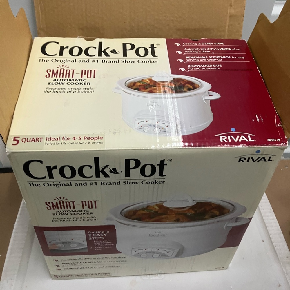 RIVAL White 2001 Crock Pot Smart Pot Slow Cooker 5 QT round Model 3060W EUC - Picture 3 of 10